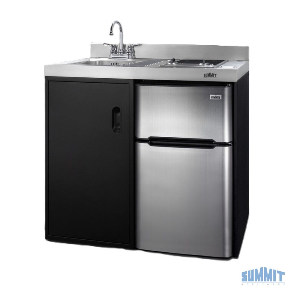 Summit Black 39" Wide All-In-One Kitchenette - USA Brand