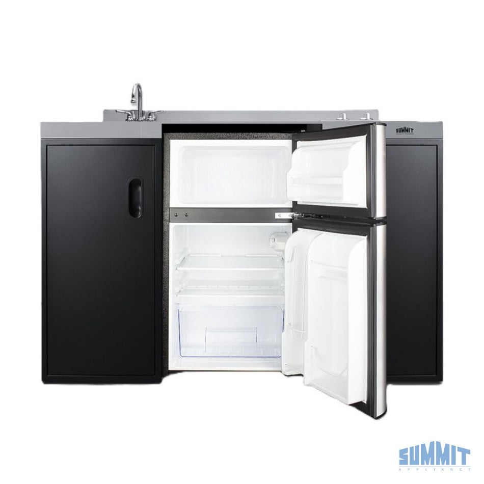 Summit Black 54" Wide All-In-One Kitchenette, ADA Counter Height - USA Brand