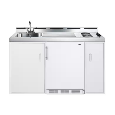 Summit White 60" Compact Mini Kitchen with Appliances