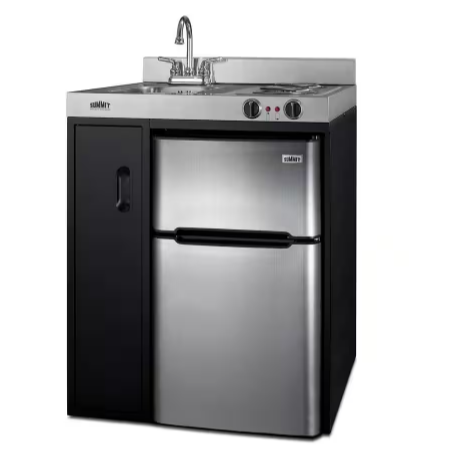 Summit Black 30" Compact Mini Kitchen with Appliances